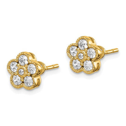 Lab Grown Diamond Floral Post Earrings