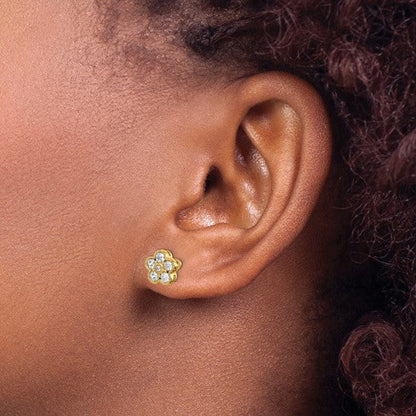 Lab Grown Diamond Floral Post Earrings