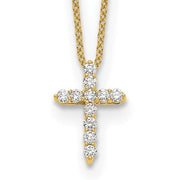 14K Gold Lab-Grown Diamond Cross Pendant