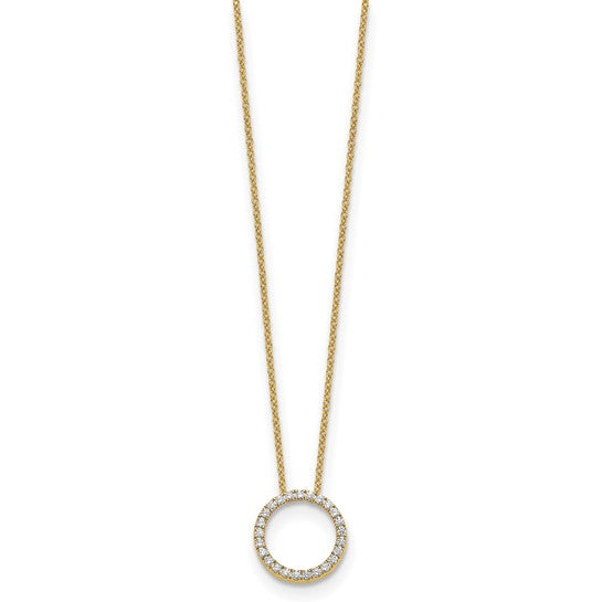 Lab Diamond Pendant Circle Necklace