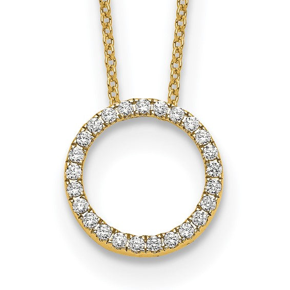 Lab Diamond Pendant Circle Necklace