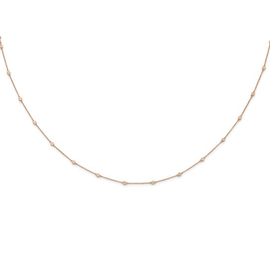 Lab Grown Diamond Station Cable Necklace 14k Gold