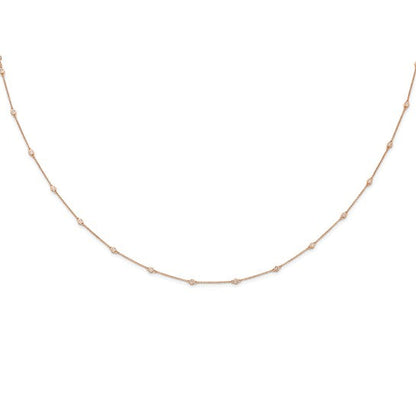 Lab Grown Diamond Station Cable Necklace 14k Gold