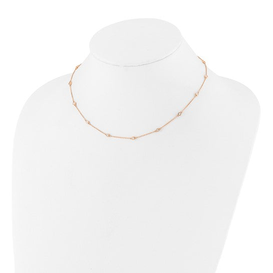 Lab Grown Diamond Station Cable Necklace 14k Gold