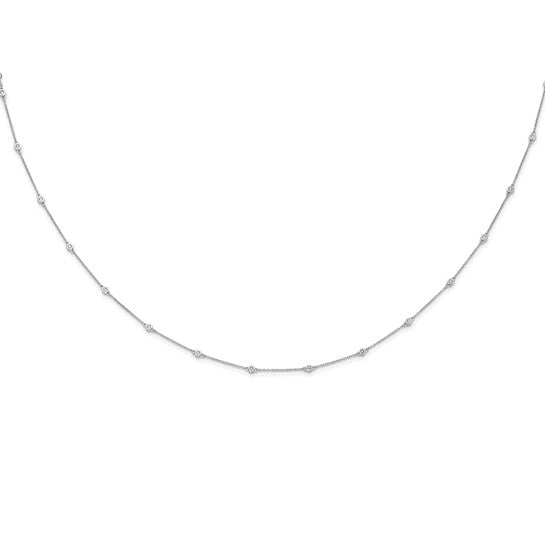 Lab Grown Diamond Station Cable Necklace 14k Gold