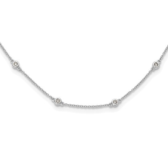 Lab Grown Diamond Station Cable Necklace 14k Gold