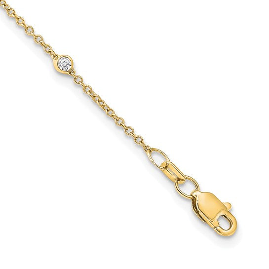 Lab Grown Diamond Station Cable Necklace 14k Gold