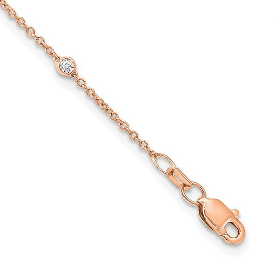 Lab Grown Diamond Station Cable Necklace 14k Gold