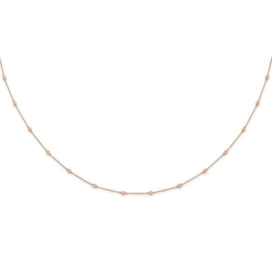 Lab Grown Diamond Station Cable Necklace 14k Gold