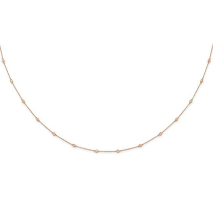 Lab Grown Diamond Station Cable Necklace 14k Gold