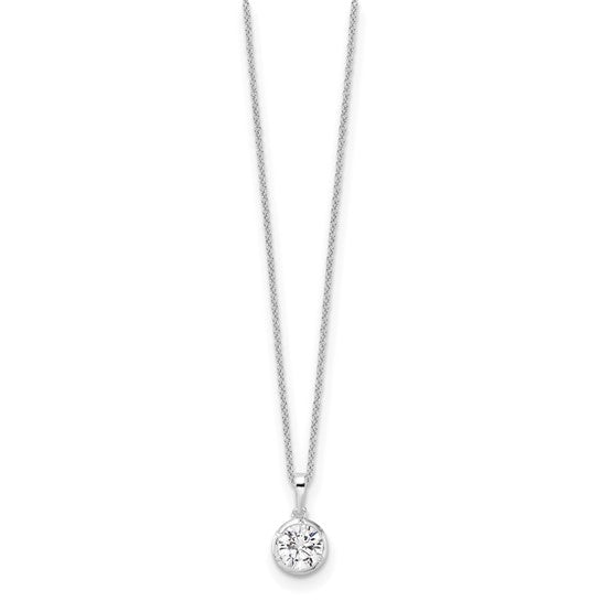 Lab Diamond Solitaire Slide Neckalce