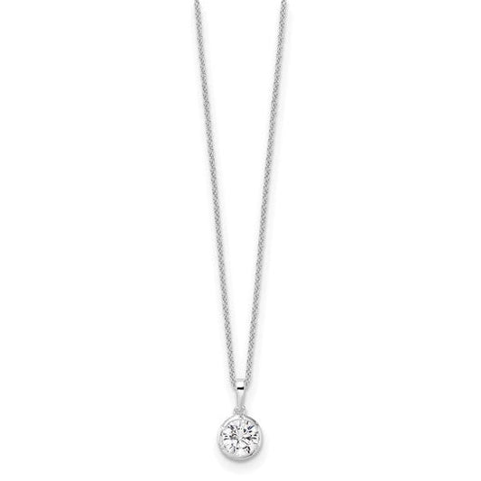 Lab Diamond Solitaire Slide Neckalce