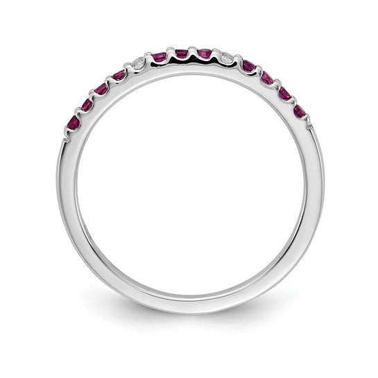 Red Ruby and Lab Diamond Gemstone Ring