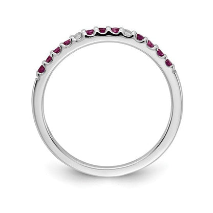 Red Ruby and Lab Diamond Gemstone Ring