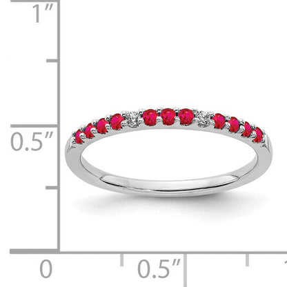 Red Ruby and Lab Diamond Gemstone Ring