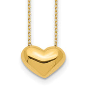 14K Yellow Gold Puffed Heart Necklace, 18 in.