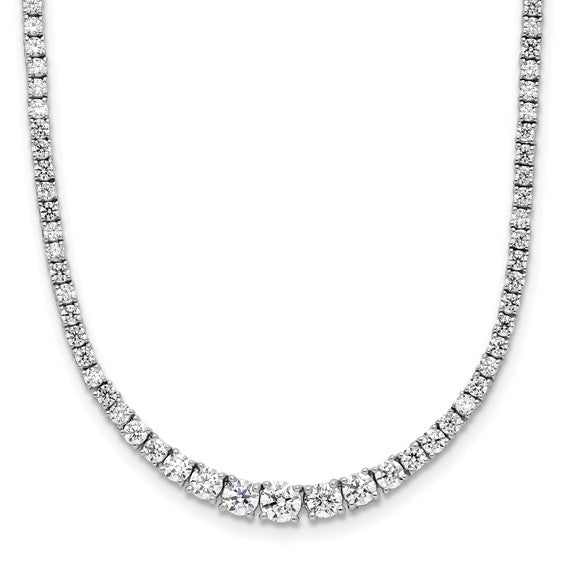 14K white gold 5 ctw lab-grown diamond adjustable tennis bolo necklace