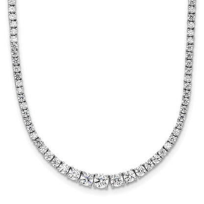 14K white gold 5 ctw lab-grown diamond adjustable tennis bolo necklace