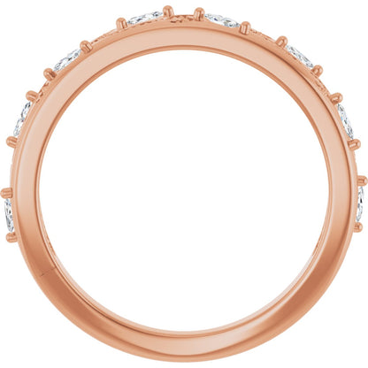 Marquise diamond anniversary band, 2.5 X 1.25 mm stone design, product rendering