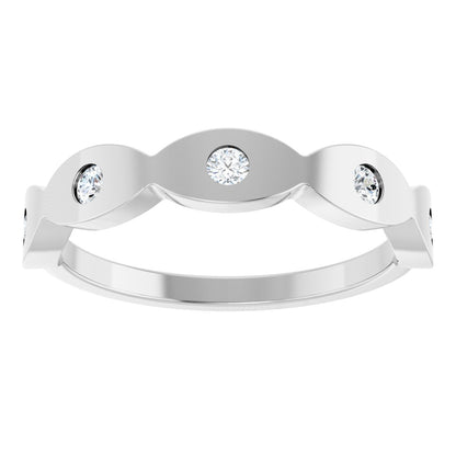 Round diamond anniversary band, 2 mm stone design, product rendering