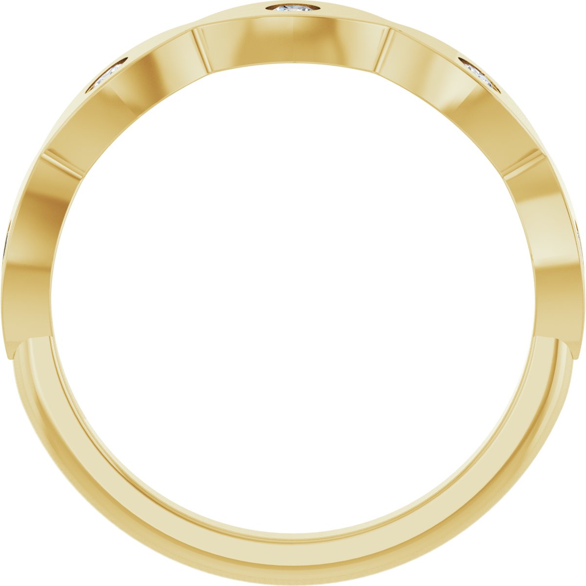 Round diamond anniversary band, 2 mm stone design, product rendering