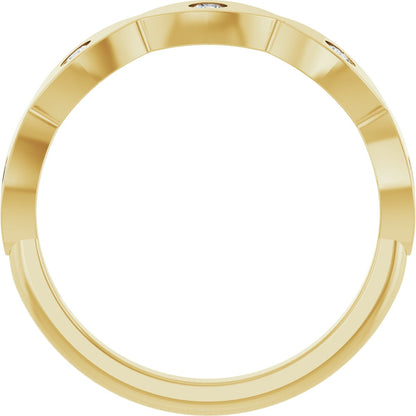 Round diamond anniversary band, 2 mm stone design, product rendering