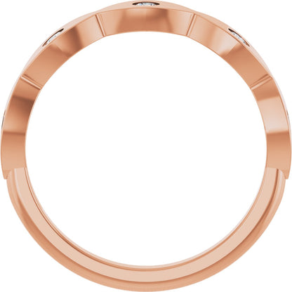 Round diamond anniversary band, 2 mm stone design, product rendering