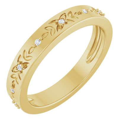 Round diamond anniversary band, 1 mm stone design, product rendering
