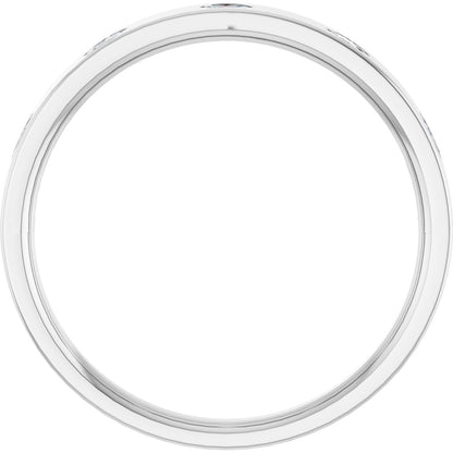 Marquise diamond anniversary band, 2.5 X 1.25 mm stone design, product rendering