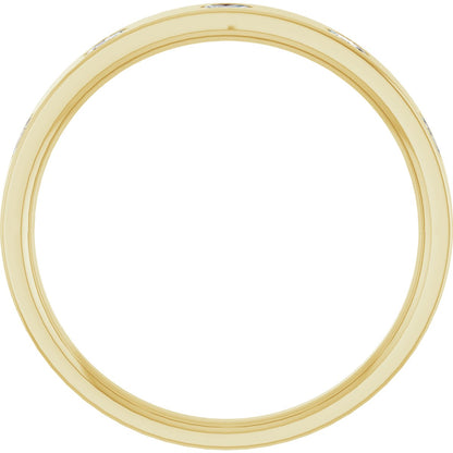 Marquise diamond anniversary band, 2.5 X 1.25 mm stone design, product rendering