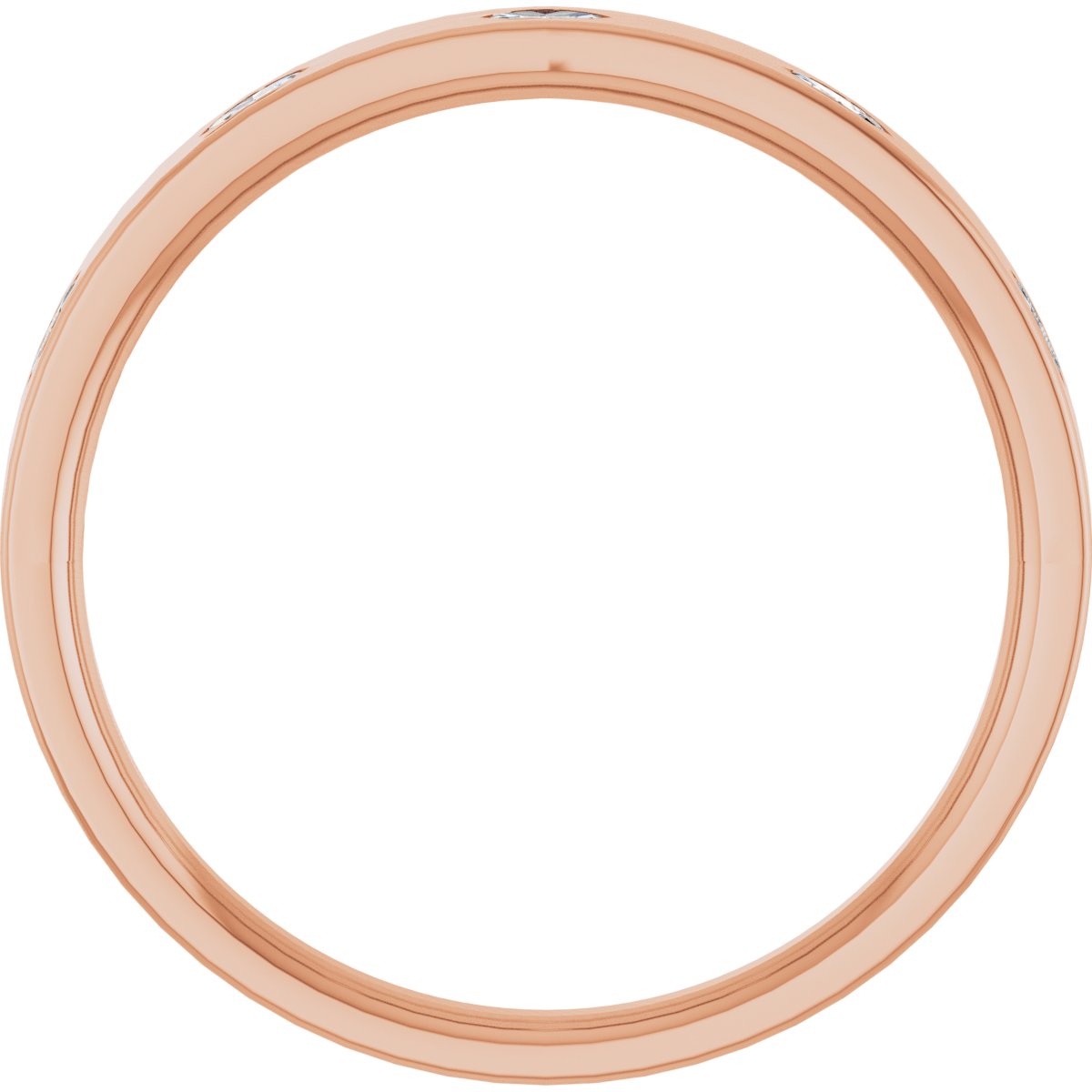 Marquise diamond anniversary band, 2.5 X 1.25 mm stone design, product rendering