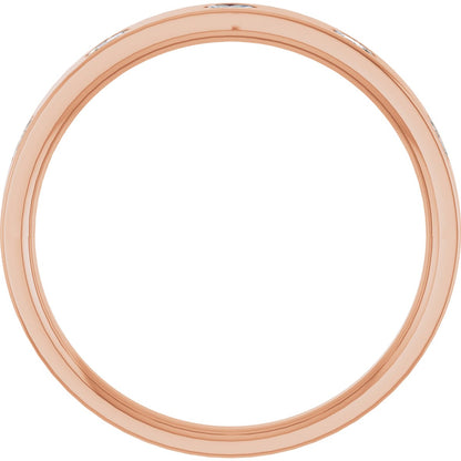 Marquise diamond anniversary band, 2.5 X 1.25 mm stone design, product rendering