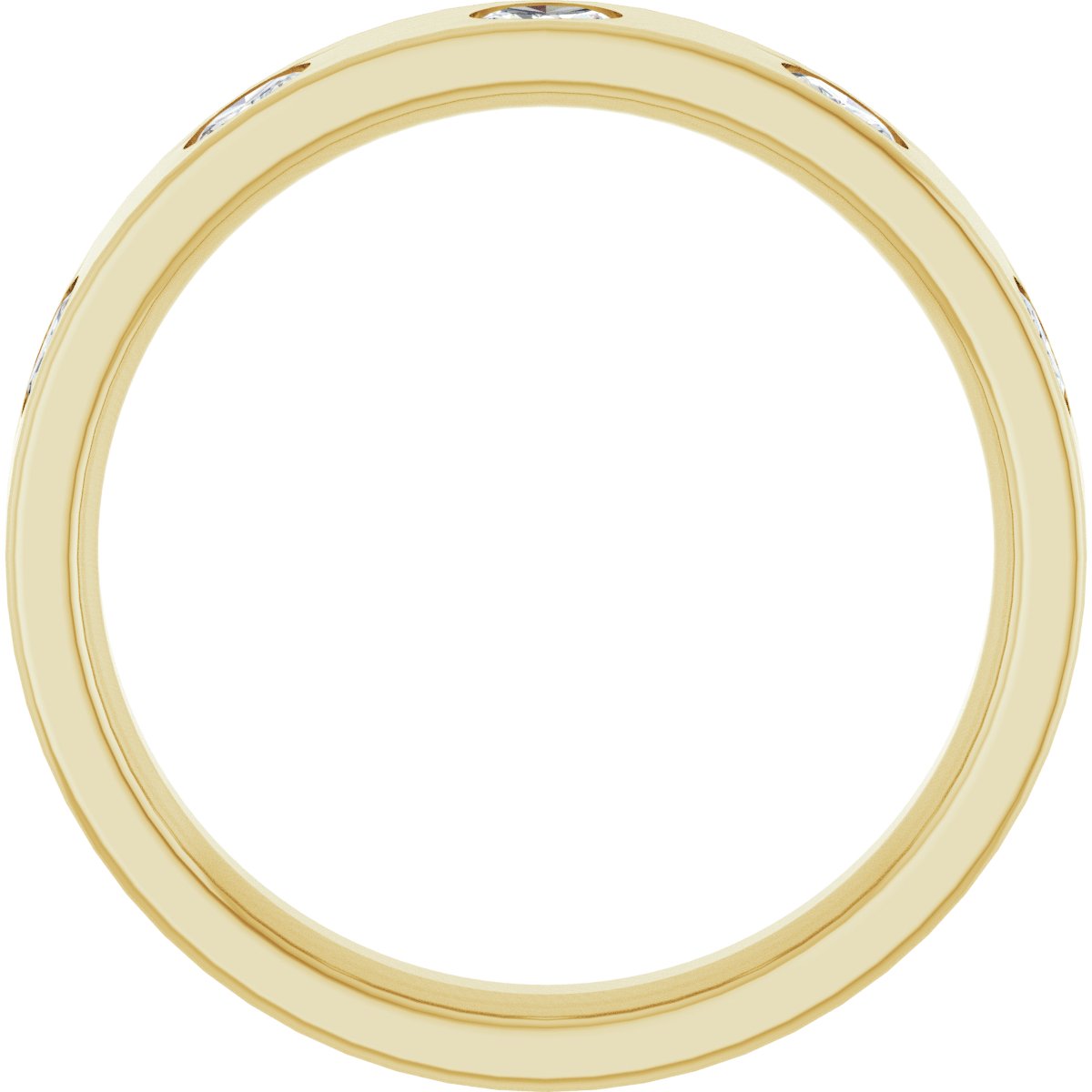 Oval diamond anniversary band, 3 X 2.3 mm stone design, product rendering