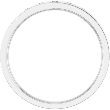 Round diamond anniversary band, 1 mm stone design, product rendering