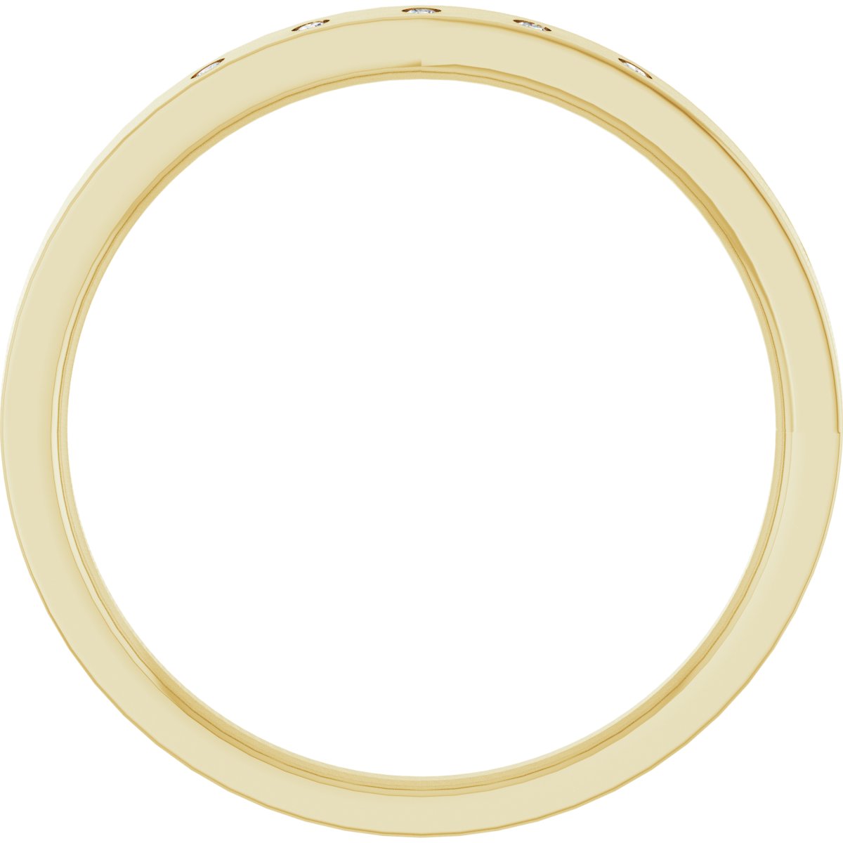 Round diamond anniversary band, 1 mm stone design, product rendering