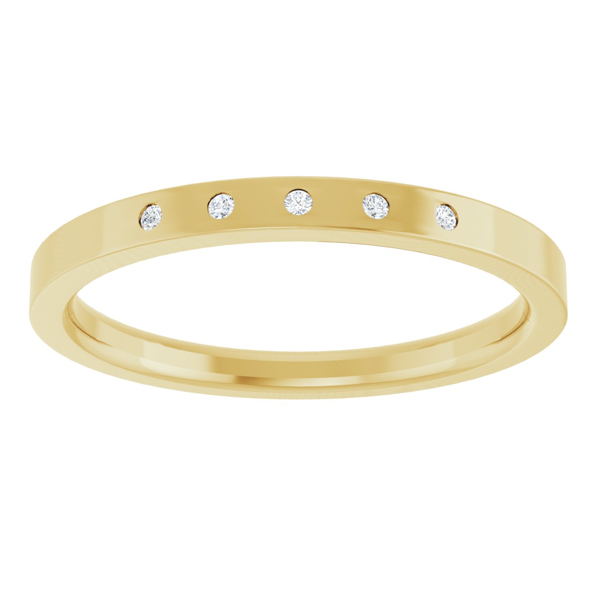 Round diamond anniversary band, 1 mm stone design, product rendering