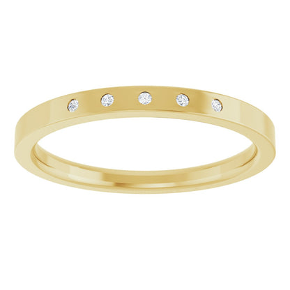 Round diamond anniversary band, 1 mm stone design, product rendering