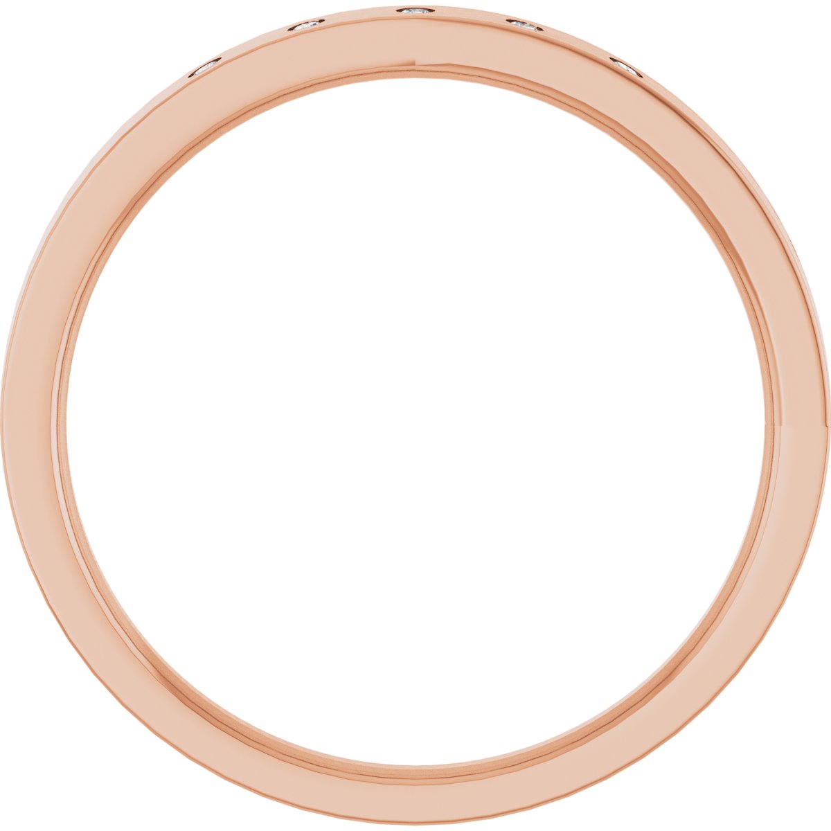 Round diamond anniversary band, 1 mm stone design, product rendering