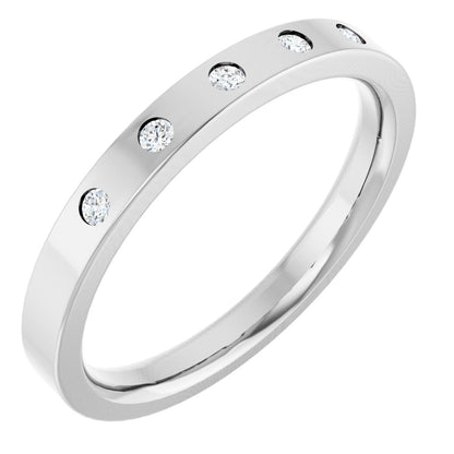 Round diamond anniversary band, 1.5 mm stone design, product rendering
