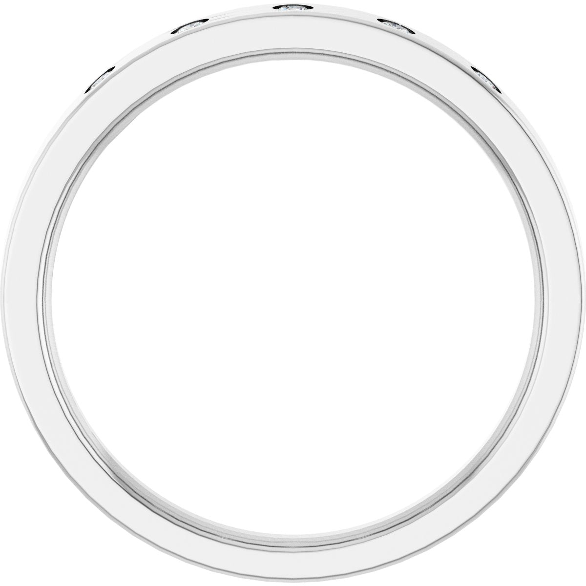 Round diamond anniversary band, 1.5 mm stone design, product rendering