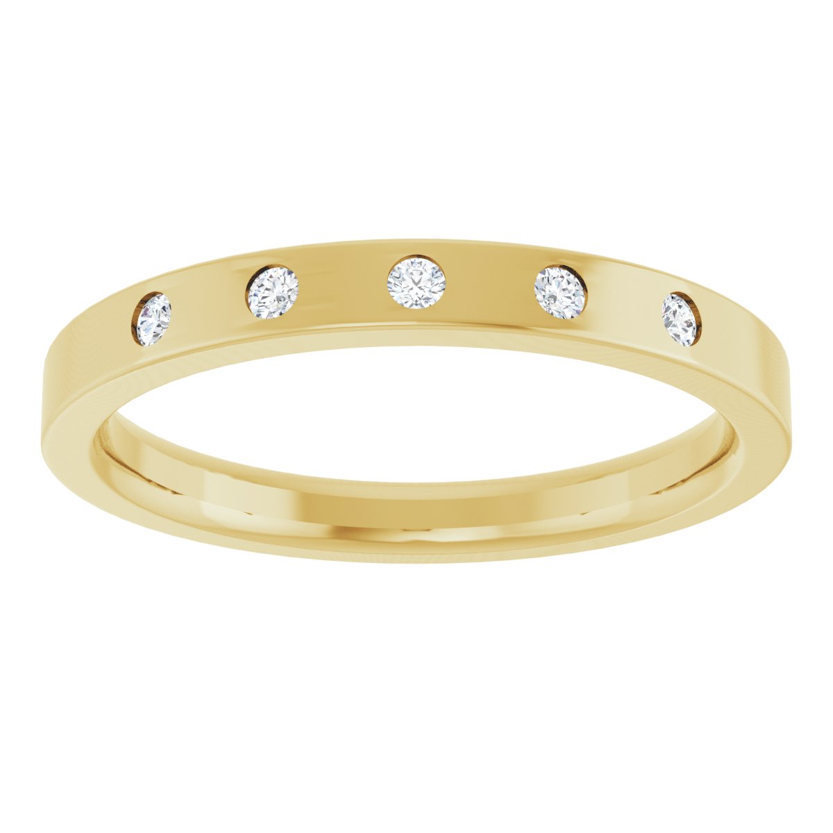 Round diamond anniversary band, 1.5 mm stone design, product rendering