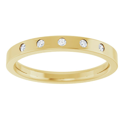 Round diamond anniversary band, 1.5 mm stone design, product rendering