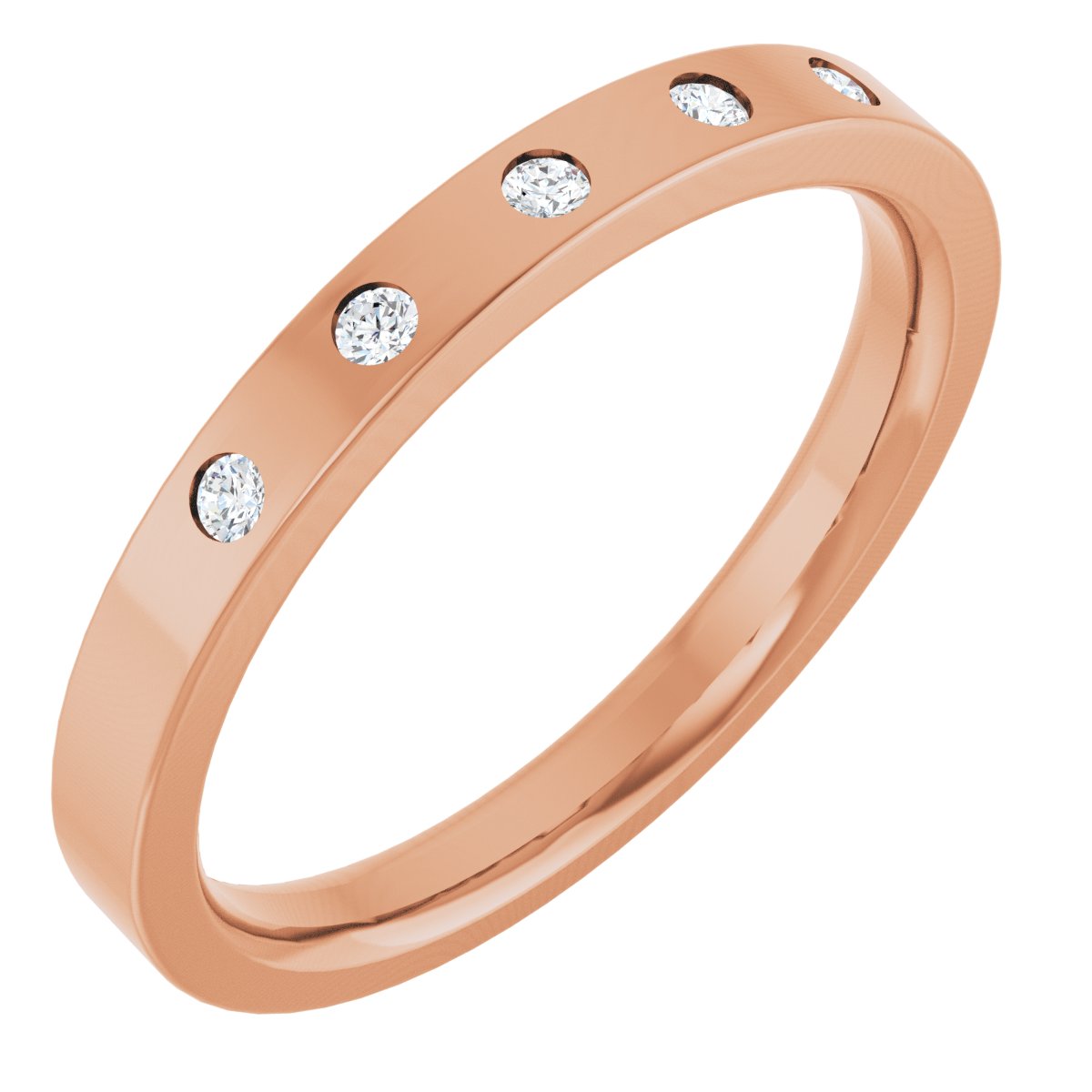 Round diamond anniversary band, 1.5 mm stone design, product rendering