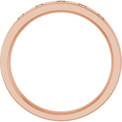 Round diamond anniversary band, 1.5 mm stone design, product rendering