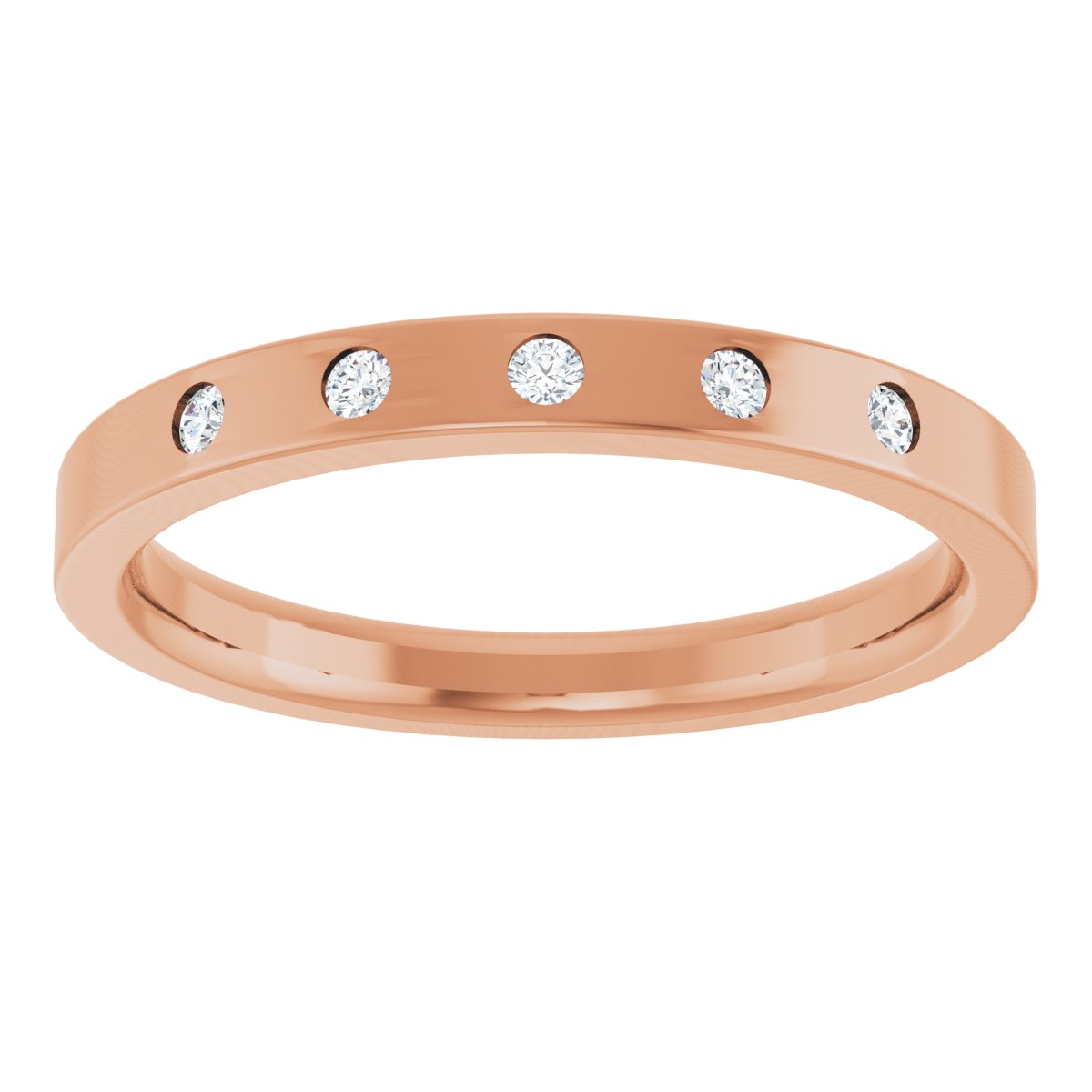 Round diamond anniversary band, 1.5 mm stone design, product rendering