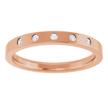 Round diamond anniversary band, 1.5 mm stone design, product rendering