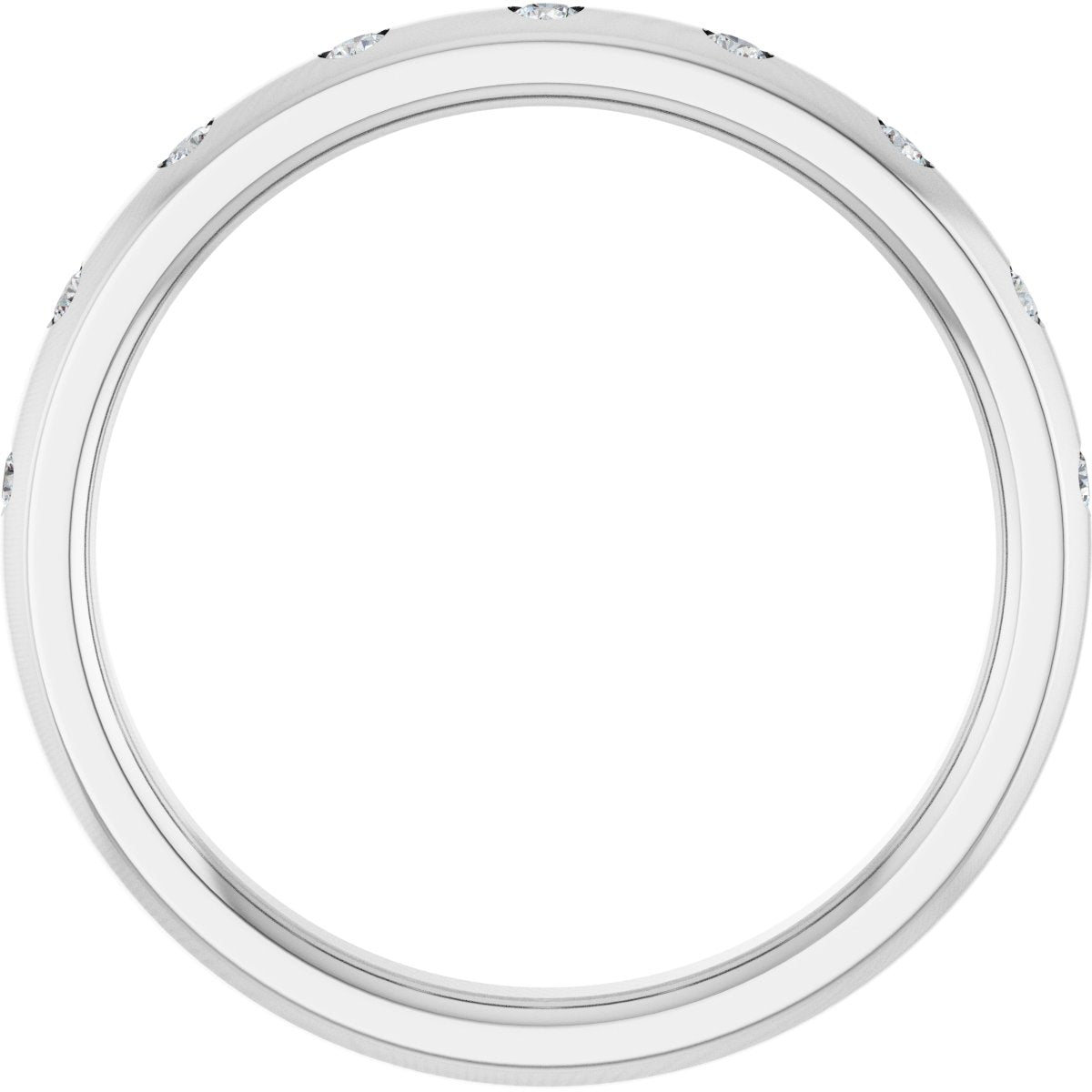 Round diamond anniversary band, 1.5 mm stone design, product rendering