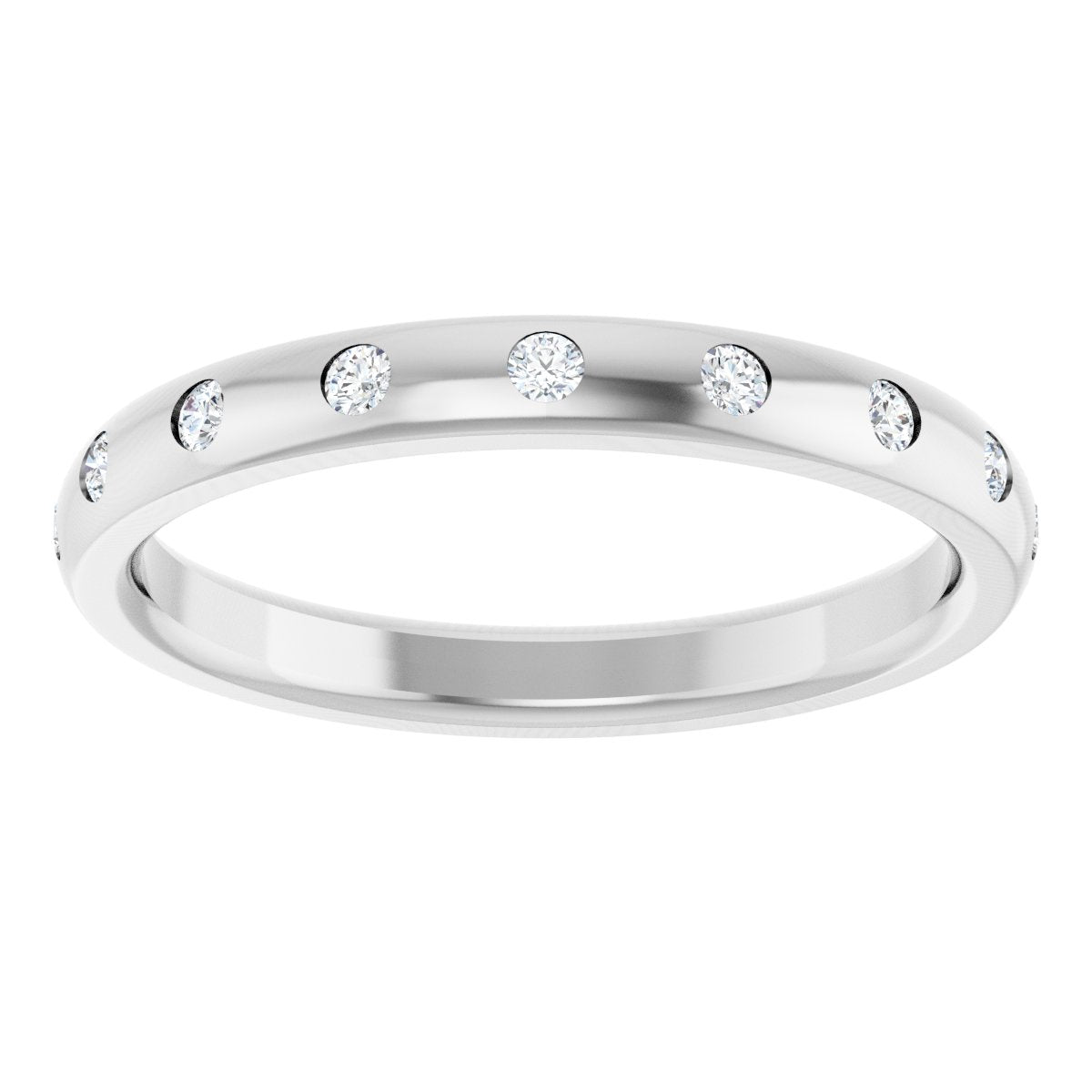 Round diamond anniversary band, 1.5 mm stone design, product rendering