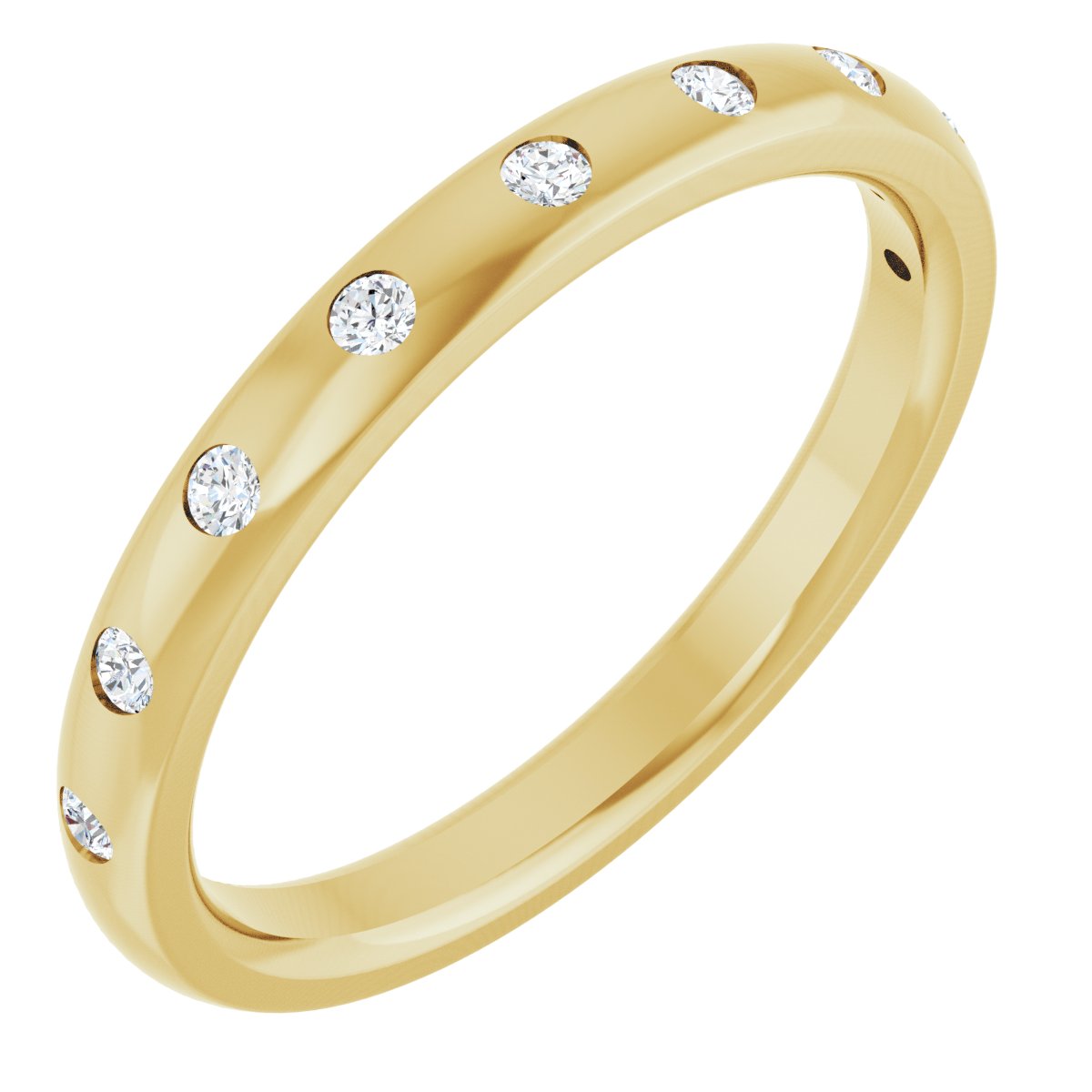 Round diamond anniversary band, 1.5 mm stone design, product rendering