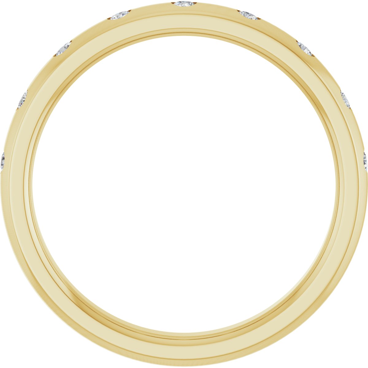Round diamond anniversary band, 1.5 mm stone design, product rendering